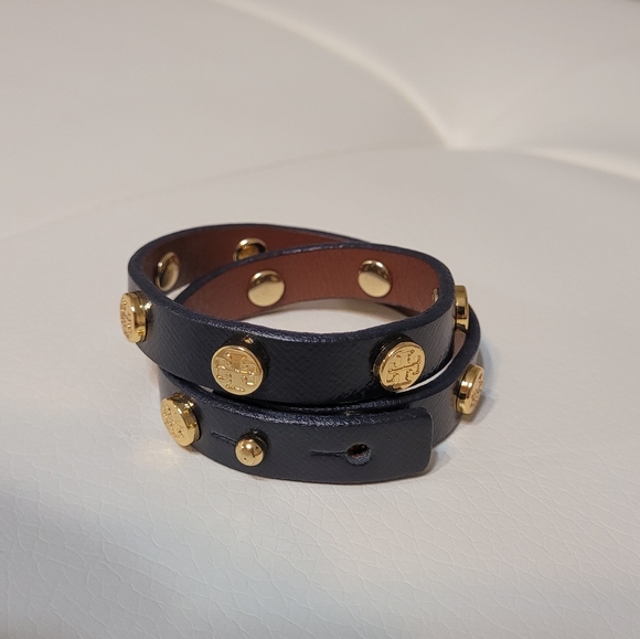 Tory Burch Wrap Bracelet in Dark Navy - Picture 2 of 3